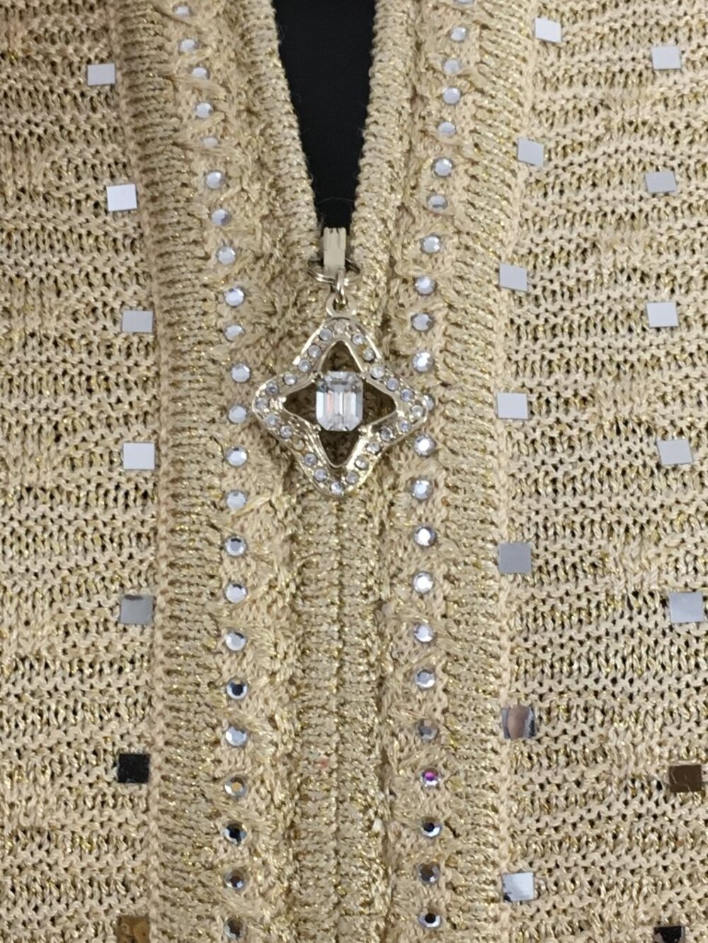BEAUTIFUL St John evening knit gold shimmer rhinestones embellished skirt suit 8 - Picture 7 of 10